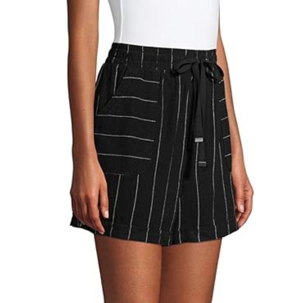 Linen Shorts, Black Stripe